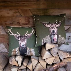 2 Coussins Gobelin Vert Cerf Col Roulé 45x45 -Meubles De Maison Magasin 559 1 Coussin Gobelin Vert Cerf Col Roule 45x45 Mars More Deco Campagne Chic 4