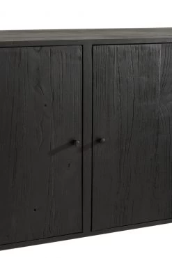 Buffet Bas 3 Portes Molly Bois Noir Rotin Naturel -Meubles De Maison Magasin 571 1 Buffet Bas 3 Portes Molly Bois Noir Rotin Naturel Jline Jolipa Style Campagne 7