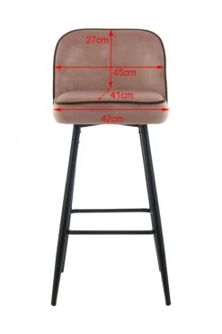 Chaise De Bar Petra Velours Gris 9 Chaise De Bar Petra Velours Gris -Meubles De Maison Magasin 578 1 Chaise de Bar Petra Velours Gris Amadeus Cades Deco Campagne Chic 4