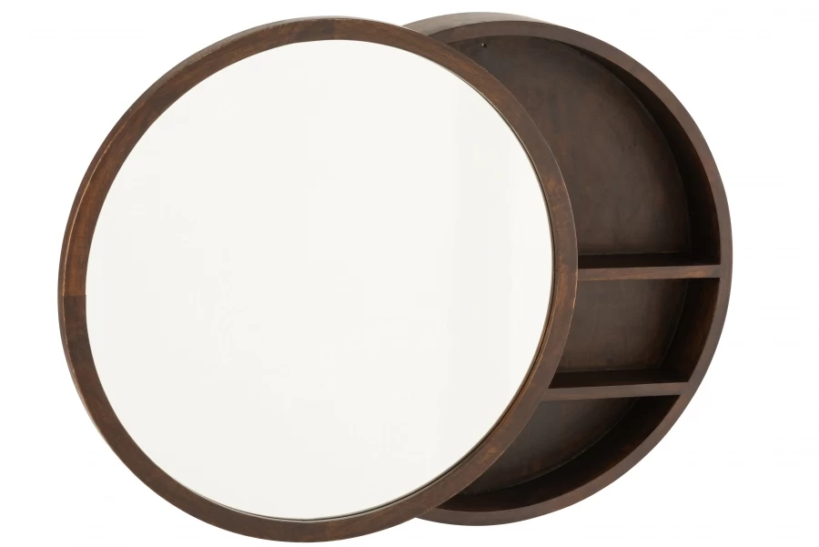 Miroir Coulissant Conie Manguier Foncé ø60cm 3 Miroir Coulissant Conie Manguier Foncé ø60cm