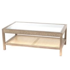 Table Basse De Salon Bois Verre Rotin Inspiration