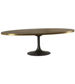 Table à Manger Ovale Chêne Métal Tulipe Nantes Athezza 250cm