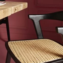 Chaise Ingrid Noire Assise Rotin Naturel -Meubles De Maison Magasin 588 1 Chaise Ingrid Noire Assise Rotin Naturel Signature Mobilier Deco Campagne Chic 4