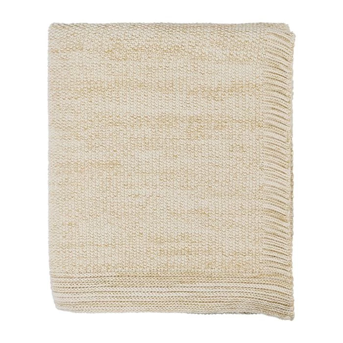Plaid Ombelio Naturel Doré Coton 150x125 6 Plaid Ombelio Naturel Doré Coton 150x125 – Image 4