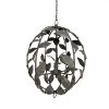 Lustre Suspension Rond Métal Fer Gris Feuilles Empire -Meubles De Maison Magasin 596 1 Lustre Metal Fer Gris Rond Empire Cote table Style Campagne 5