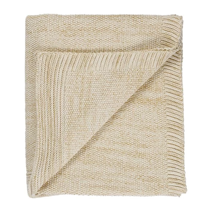 Plaid Ombelio Naturel Doré Coton 150x125 5 Plaid Ombelio Naturel Doré Coton 150x125 – Image 3