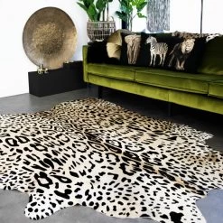 Tapis Vache Empreintes De Jaguar 250cm -Meubles De Maison Magasin 598 1 Tapis Vache Empreintes de Jaguar 250cm Mars More Deco Campagne Chic 4