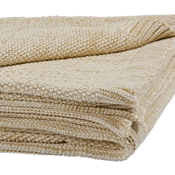 Plaid Ombelio Naturel Doré Coton 150x125 3 Plaid Ombelio Naturel Doré Coton 150x125