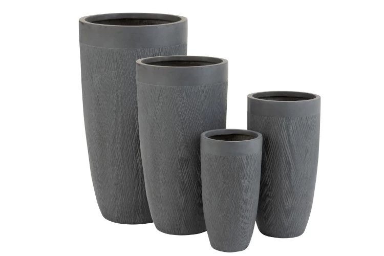 S/4 Pots Argile Gris Jline By Jolipa (Outdoor) 3 S/4 Pots Argile Gris Jline By Jolipa (Outdoor)