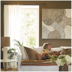 Tableau Harmonies Drapé De Tissus Blanc D'Ivoire -Meubles De Maison Magasin 611 1 Tableau Harmonies Drape de Tissus Blanc d Ivoire Deco Campagne Chic 2