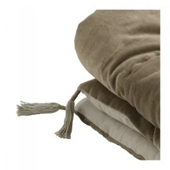 Courte Pointe Matteo Taupe Velours Coton 200x150 Blanc D'Ivoire -Meubles De Maison Magasin 614 1 Courte Pointe Matteo Taupe Velours Coton 200x150 Blanc d Ivoire Deco Campagne Chic 4