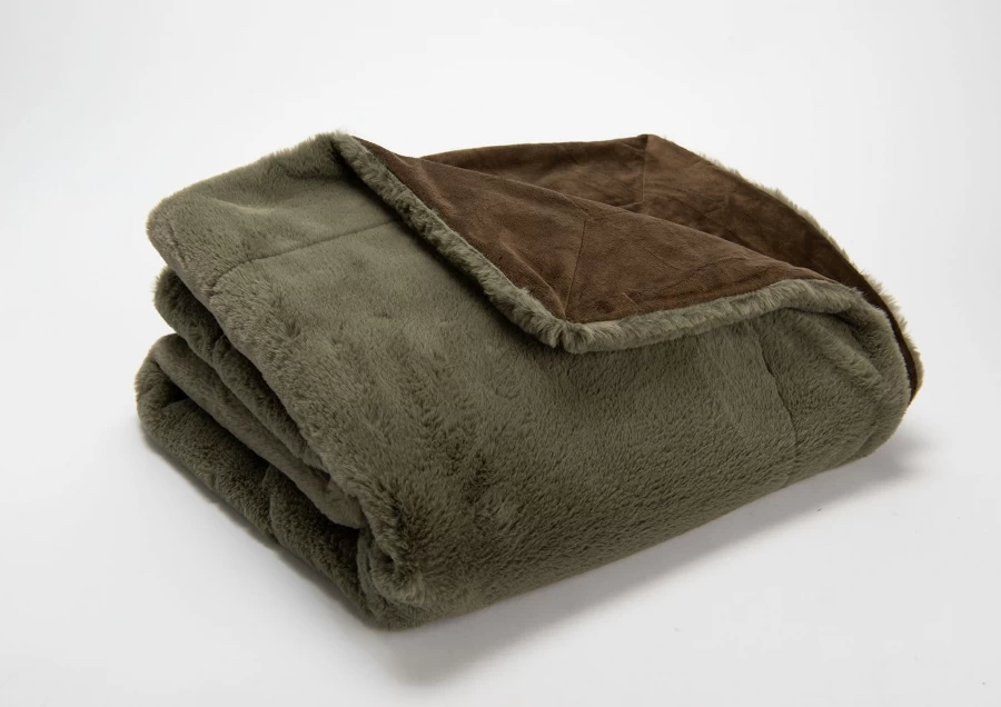 Plaid Luxe Kaki 130x170cm 3 Plaid Luxe Kaki 130x170cm