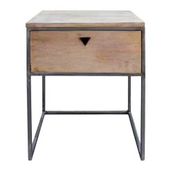 Meubles De Maison Magasin 13 Chevet Tangram Bois Naturel Métal Jardin D'Ulysse