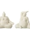 2 Statues Femmes Yoga Crème -Meubles De Maison Magasin 635 1 Statue Femme Yoga Creme Jline Jolipa Deco Campagne Chic