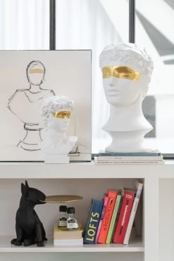 Buste César Blanc-Doré H48cm -Meubles De Maison Magasin 637 1 Buste Cesar Blanc Dore Jline Jolipa Deco Campagne Chic 3