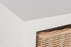 Console Bois Blanc Paniers Osier Jolipa -Meubles De Maison Magasin 637 1 Console Bois Blanc Paniers Osier Jline Jolipa Style Campagne 5