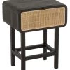 Chevet / Bout De Canapé Molly Bois Noir Rotin Naturel -Meubles De Maison Magasin 640 1 Table de Chevet 1 Tiroir Molly Noir Jline Jolipa Deco Campagne Chic