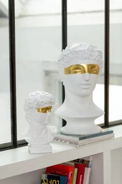 Buste César Blanc-Doré H48cm -Meubles De Maison Magasin 643 1 Buste Cesar Blanc Dore Jline Jolipa Deco Campagne Chic 4