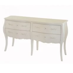 Commode Double 4 Tiroirs Murano Blanc