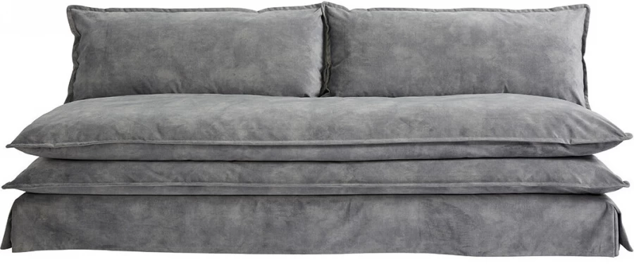 Canapé Léo Velours Gris 220cm --- Blanc D'Ivoire 3 Canapé Léo Velours Gris 220cm --- Blanc D'Ivoire