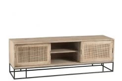 Meuble TV 3 Portes Manguier Rotin Tissé Naturel Jolipa -Meubles De Maison Magasin 653 1 Meuble TV 3 Portes Manguier Rotin Tisse Naturel Jline Jolipa Deco Campagne Chic 11