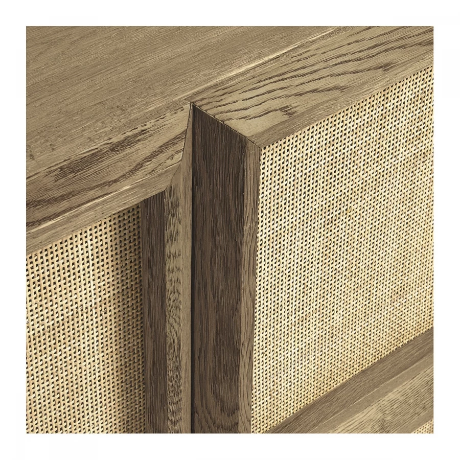 Buffet Ema 4 Portes Chêne Rotin Naturel Blanc D'Ivoire 7 Buffet Ema 4 Portes Chêne Rotin Naturel Blanc D'Ivoire – Image 5