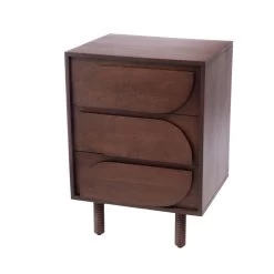 Chevet 3 Tiroirs Bali -Meubles De Maison Magasin 661 1 Chevet 3 Tiroirs Bali Bois Fonce Amadeus Cades Design Deco Campagne Chic