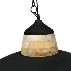 Suspension Bois Métal Indus Ferese GM 9 Suspension Bois Métal Indus Ferese GM -Meubles De Maison Magasin 673 1 Suspension Bois Metal Noir Mat Ferese Cote Table Style Campagne 4