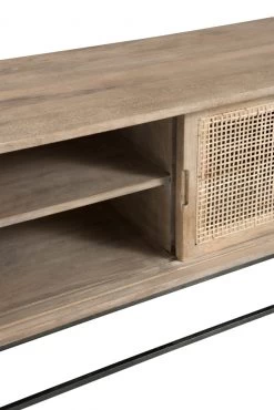 Meuble TV 3 Portes Manguier Rotin Tissé Naturel Jolipa -Meubles De Maison Magasin 681 1 Meuble TV 3 Portes Manguier Rotin Tisse Naturel Jline Jolipa Deco Campagne Chic 5