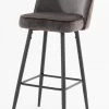 Chaise De Bar Petra Velours Gris