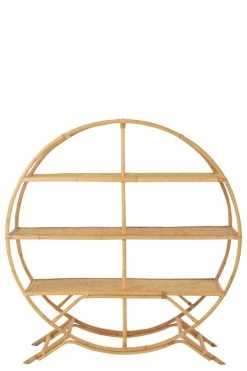 Etagère Ronde Sur Pied Bambou Rotin Naturel -Meubles De Maison Magasin 693 1 Etagere Ronde sur Pied Bambou Rotin Naturel Jline Jolipa Deco Campagne Chic 3