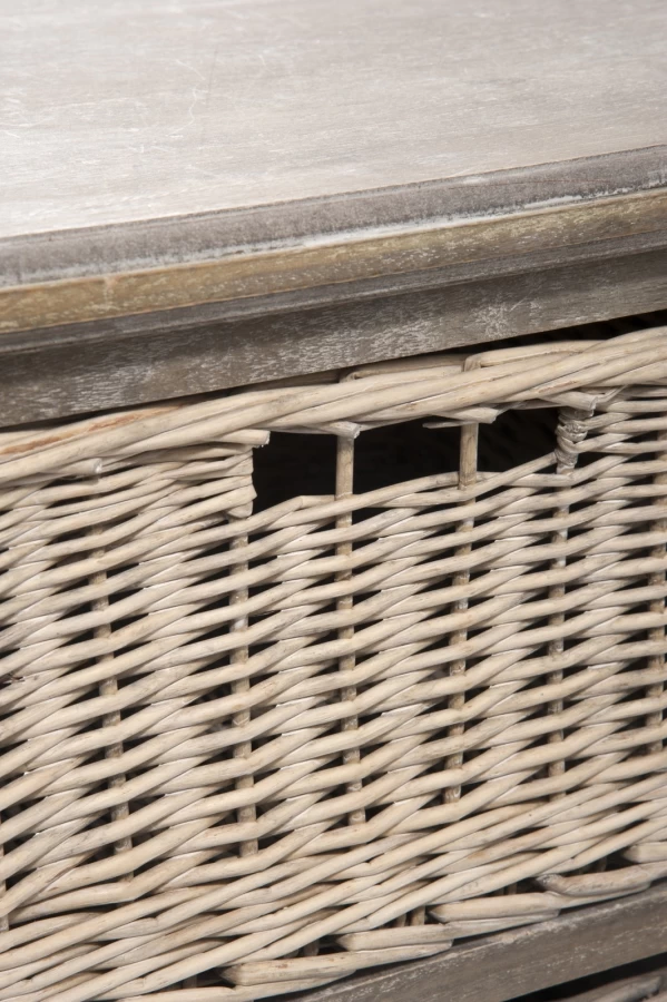 Meuble TV Bois Naturel Grisé Paniers Osier Jolipa 6 Meuble TV Bois Naturel Grisé Paniers Osier Jolipa – Image 4