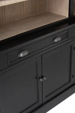 Bibliothèque 4 Portes Bois Noir-Naturel 23 Bibliothèque 4 Portes Bois Noir-Naturel -Meubles De Maison Magasin 697 1 Bibliotheque 4 Portes Bois Noir Naturel Jline Jolipa Style Campagne 8