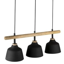Suspension Bois Métal Indus 3 Feux Ferese -Meubles De Maison Magasin 704 1 Suspension 3 Feux Ferese Cote Table Style Campagne 3