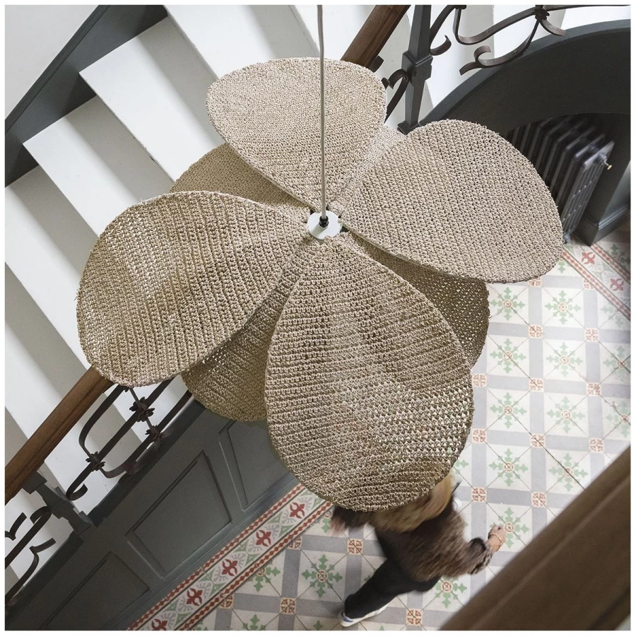 Suspension Narcisse Raphia Tressé ø 60cm Blanc D'Ivoire 5 Suspension Narcisse Raphia Tressé ø 60cm Blanc D'Ivoire – Image 3