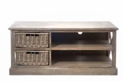 Meuble TV Bois Naturel Grisé Paniers Osier Jolipa 9 Meuble TV Bois Naturel Grisé Paniers Osier Jolipa -Meubles De Maison Magasin 705 1 Meuble TV Bois Naturel Grise Paniers Osier Jline Jolipa Deco Campagne Chic 2