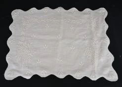 4 Sets De Table Ancolie Lin Blanc Coquecigrues