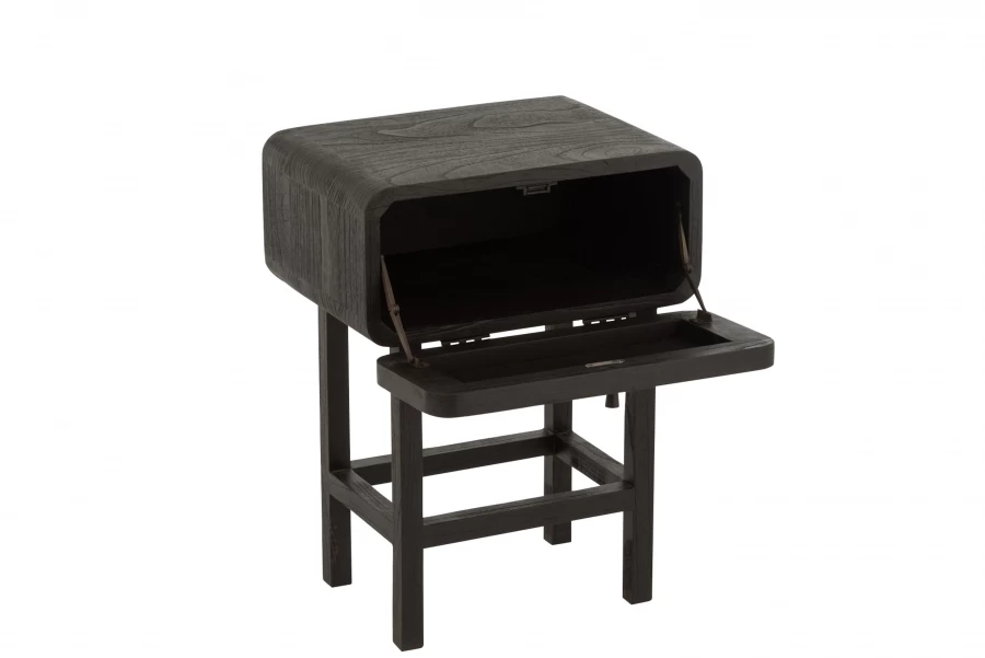 Chevet / Bout De Canapé Molly Bois Noir Rotin Naturel 12 Chevet / Bout De Canapé Molly Bois Noir Rotin Naturel – Image 10