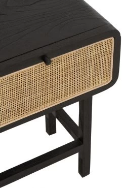 Chevet / Bout De Canapé Molly Bois Noir Rotin Naturel 20 Chevet / Bout De Canapé Molly Bois Noir Rotin Naturel -Meubles De Maison Magasin 712 1 Bout de Canape Molly Bois Noir Rotin Naturel Jline Jolipa Style Campagne 7