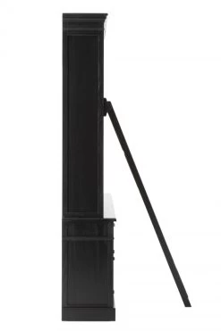 Bibliothèque 4 Portes Bois Noir-Naturel 18 Bibliothèque 4 Portes Bois Noir-Naturel -Meubles De Maison Magasin 725 1 Bibliotheque 4 Portes Bois Noir Naturel Jline Jolipa Style Campagne 3