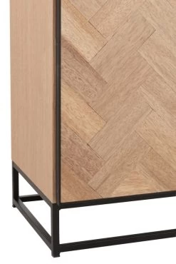 Buffet Bas 2 Portes Zig Zag Naturel Noir -Meubles De Maison Magasin 725 1 Buffet Bas 2 Portes Bois Metal Zig Zag Naturel Noir Jline Jolipa Deco Campagne Chic 5