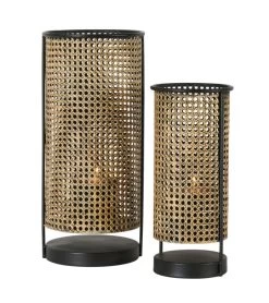 Photophores Métal Noir Doré Caire S/2 Athezza