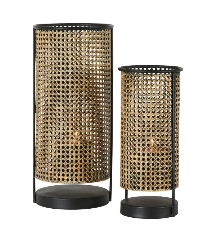 Photophores Métal Noir Doré Caire S/2 Athezza 3 Photophores Métal Noir Doré Caire S/2 Athezza