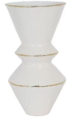 Vase Sybellia Blanc Doré H42cm - NEW
