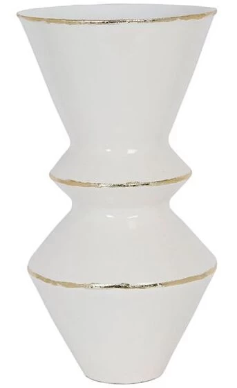 Vase Sybellia Blanc Doré H42cm - NEW 3 Vase Sybellia Blanc Doré H42cm - NEW