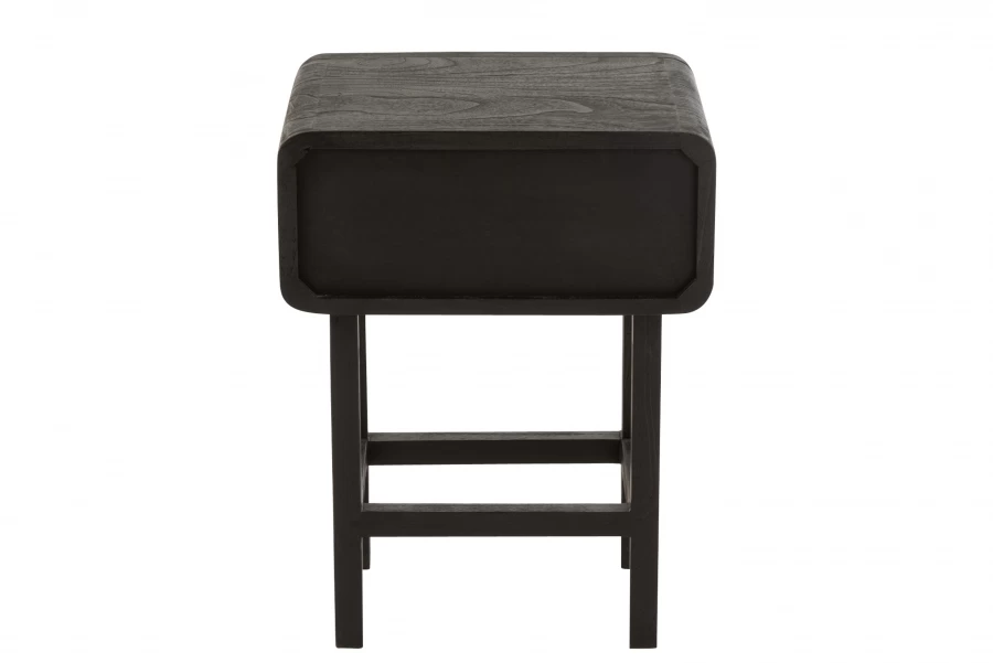 Chevet / Bout De Canapé Molly Bois Noir Rotin Naturel 8 Chevet / Bout De Canapé Molly Bois Noir Rotin Naturel – Image 6