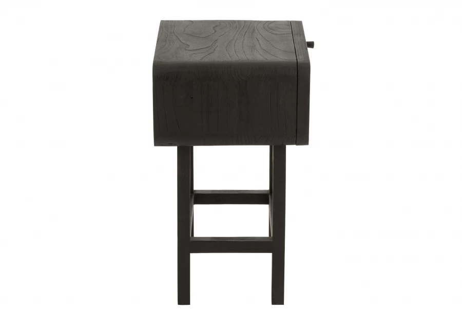 Chevet / Bout De Canapé Molly Bois Noir Rotin Naturel 7 Chevet / Bout De Canapé Molly Bois Noir Rotin Naturel – Image 5