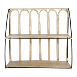 Etagère Murale Monarque Bois Rotin Métal -Meubles De Maison Magasin 735 1 Etagere Murale Monarque Bois Rotin Metal Jardin d Ulysse Deco Campagne Chic