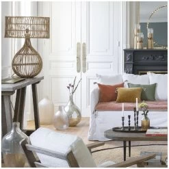 Lampe Romane Pied + Abat-jour Rotin Blanc D'Ivoire 13 Lampe Romane Pied + Abat-jour Rotin Blanc D'Ivoire -Meubles De Maison Magasin 735 1 Lampe Romane Pied Abat jour Rotin Naturel Blanc d Ivoire Deco Campagne Chic 4