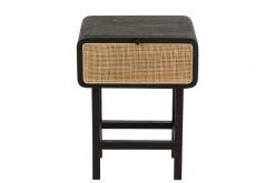 Chevet / Bout De Canapé Molly Bois Noir Rotin Naturel 15 Chevet / Bout De Canapé Molly Bois Noir Rotin Naturel -Meubles De Maison Magasin 738 1 Bout de Canape Molly Bois Noir Rotin Naturel Jline Jolipa Style Campagne 2